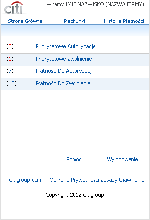 1.3 Strona Główna 4 Podgląd bieżących sald rachunków i historii księgowań.