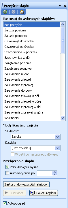 ANIMACJA PRZEJŚCIA SLAJDU Naszą prezentację pełną tekstu, grafiki i wykresów można dodatkowo wzbogacid animacjami.