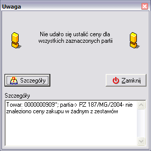 a następnie wcisnąć przycisk Ustal cenę sprzedaży.
