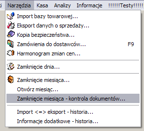 20.9 Otwarcie zamkniętego miesiąca W menu Narzędzia/Otwórz miesiąc znajduje się opcja umożliwiająca otwarcie ostatnio zamkniętego miesiąca.