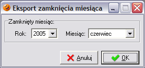 Po jej wybraniu zostanie wyświetlone okienko informująca za jaki miesiąc zostaną sprawdzone dokumenty: Po wybraniu przycisku OK program dokona sprawdzenia poprawności dokumentów i wyświetli