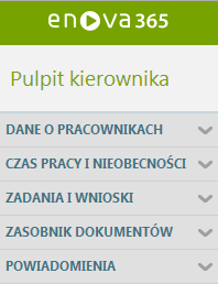 Moduł Pulpit Kierownika Aplikacja umożliwia kierownikowi przejęcie części obsługi administracyjnej poprzez zarządzanie wnioskami urlopowymi podwładnych osób.