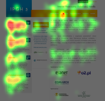 Wyniki eye trackingu gaze plot Kółko = fiksacja: im większe tym dłuŝsza fiks. wewnątrz kółka numer fiks.