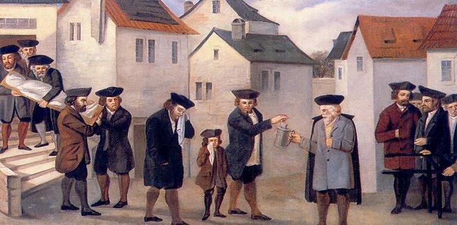 Czynności Świętego Bractwa znakomicie ukazuje cykl obrazów z siedziby Chewra
