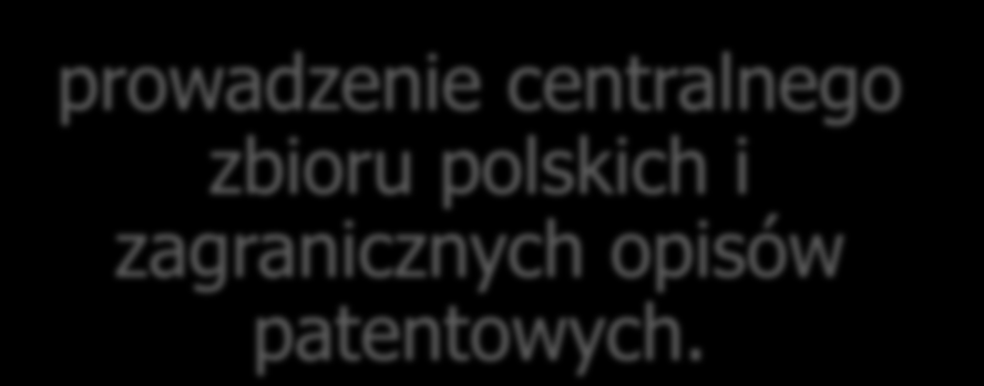 Zadania Urzędu Patentowego wynikające z ustawy rozstrzyganie spraw w postępowaniu spornym w zakresie określonym ustawą; prowadzenie rejestrów; wydawanie Biuletynu Urzędu