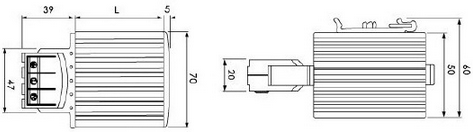 GRZAŁKI JRQ 22 Grzałki do szaf Typ produktu JRQ45 JRQ100 Napięcie robocze 120-250V AC/DC 120-250V AC/DC Moc grzewcza w