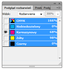 rozbarwień w InDesign Paleta Okno