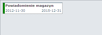 W oknie wysyłania wiadomości należy wskazać czas jej publikacji i ważności oraz tytuł, a także podać treść. Wprowadzone dane należy zatwierdzić klikając ikonkę.