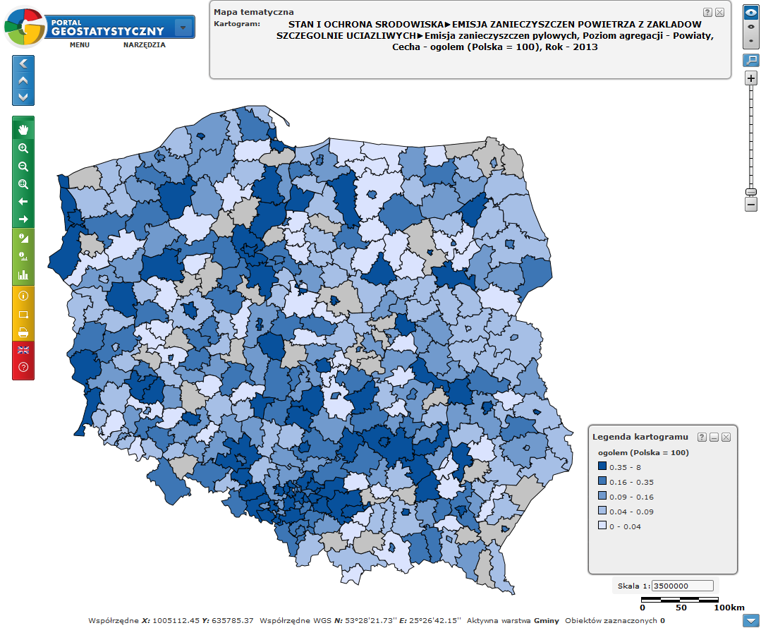 PORTAL GEOSTATYSTYCZNY Wizualizacja danych z BDL: pełny zakres tematyczny od 2009 r.