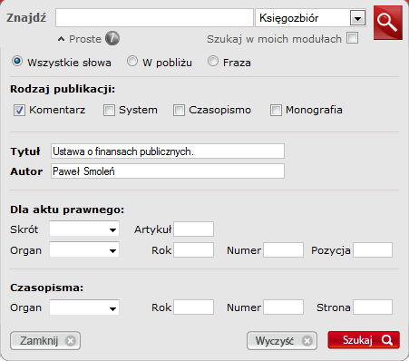 Wyszukiwanie zaawansowane w Interpretacjach Wyszukiwanie w interpretacjach może być przeprowadzone w oparciu o: wyszukiwanie tekstowe w tytule od redakcji oraz treści interpretacji wyszukane zostaną