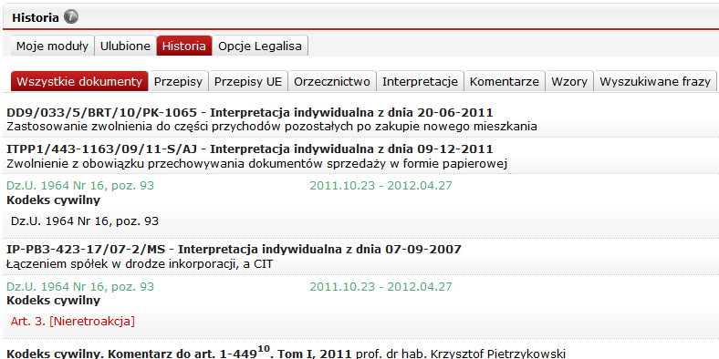 7. MÓJ PROFIL Moje moduły Moje Moduły zawierają spis modułów komentarzowych zakupionych przez klienta, informacje o niezakupionych modułach oraz podstawowe dane użytkownika.