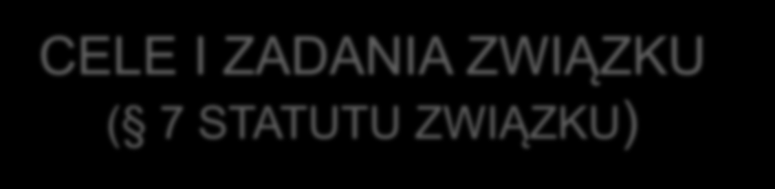 CELE I ZADANIA ZWIĄZKU ( 7 STATUTU ZWIĄZKU) tworzenie numerycznej mapy ewidencji gruntów i budynków oraz