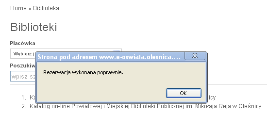 Biblioteki Aby przeglądać zbiór pozycji w bibliotekach wybieramy z menu Biblioteki. Możemy opcjonalnie wybrać placówkę, w której ma znajdować się pozycja (np. Książka).