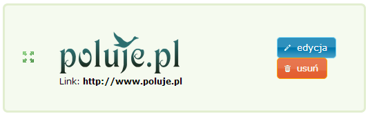 Rysunek 22. Publikacja banera 2.13. Zarządzanie banerami Jeśli dodaliśmy już banery, to po ponownym wejściu do zakładki będziemy mieli możliwość ich edycji bądź usuwania.