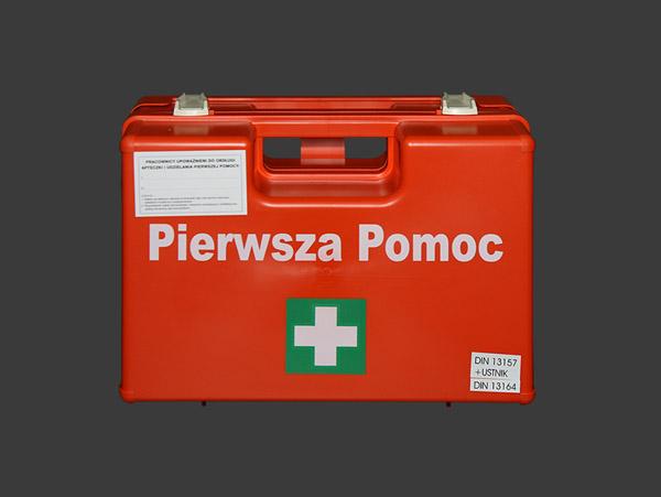 Przenośna apteczka pierwszej pomocy, zakładowa.