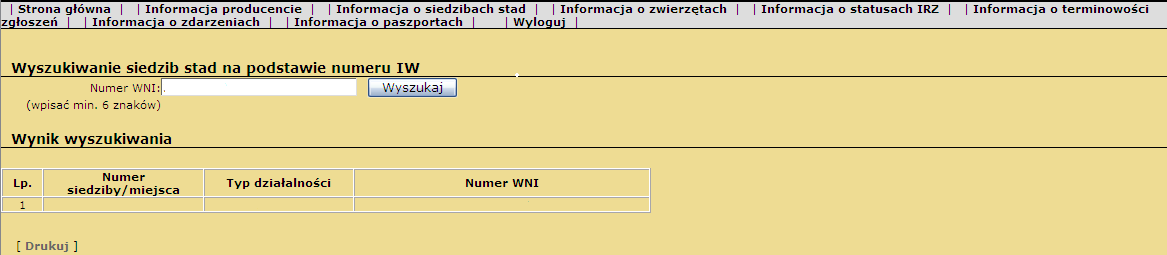 Uwaga Jeżeli użytkownik określi jedynie parametr data od wówczas przeglądarka wyświetli wszystkie zwierzęta z określonego gatunku, które znajdowały się w siedzibie/miejscu od daty określonej przez