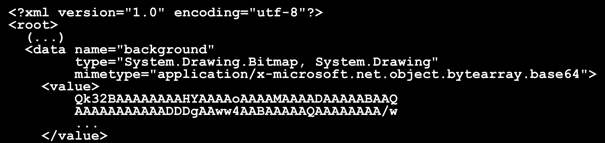 Wykład 5-21 Tworzenie plików.resx ResXResourceWriter w = new ResXResourceWriter(@"C:\myRes.resx"); Image img = new Bitmap("pattern.bmp"); w.addresource("background", img); w.