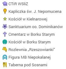 4. Propozycja 2-godzinnego szlaku rowerowego W tej części pracy zaprezentowana została propozycja szlaku rowerowego przebiegającego przez Kielnarową i Borek Stary.