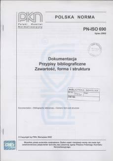PN-ISO 690-2:1999 Informacja i dokumentacja - Przypisy bibliograficzne - Dokumenty elektroniczne
