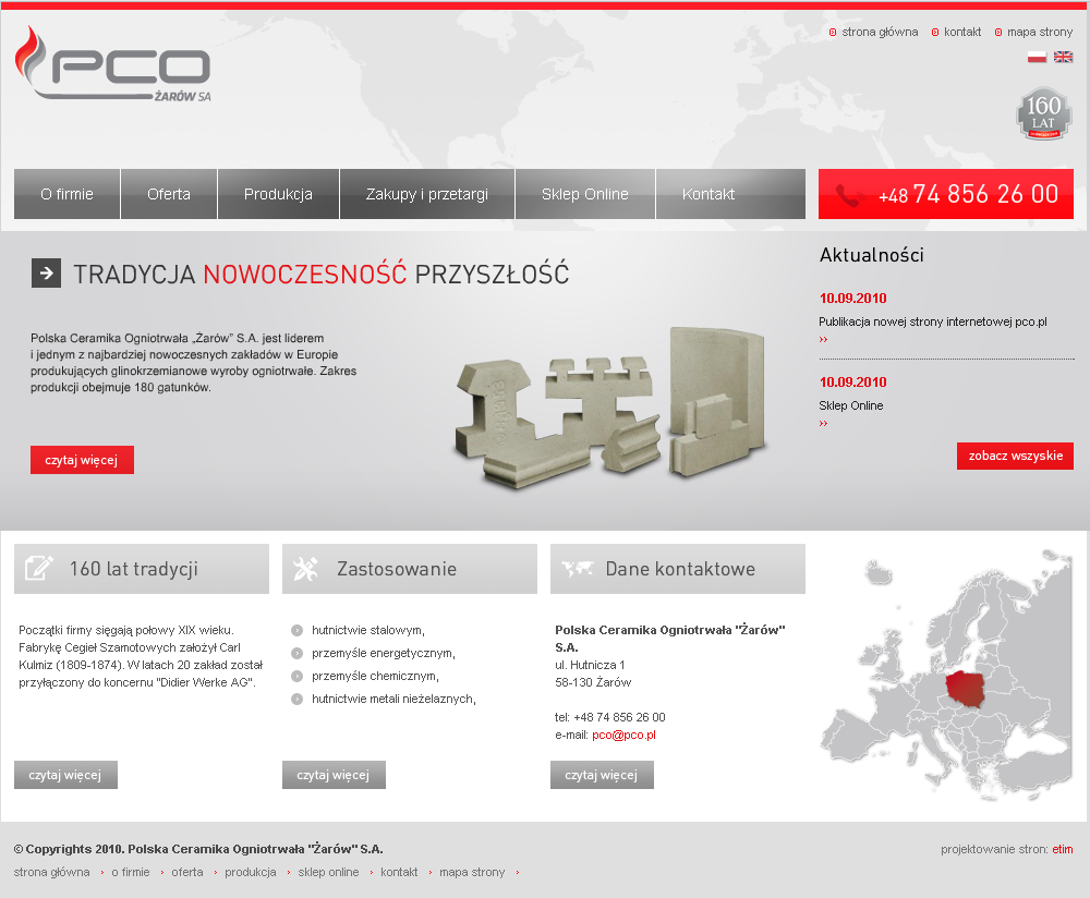 PCO ŻARÓW S.A. Strona internetowa www.pco.