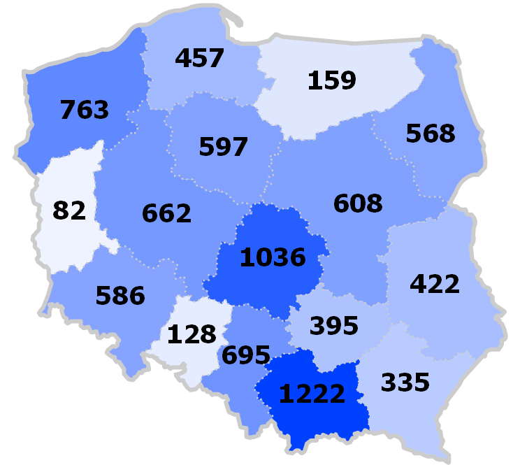 Medialność w regionach Wykres 3.