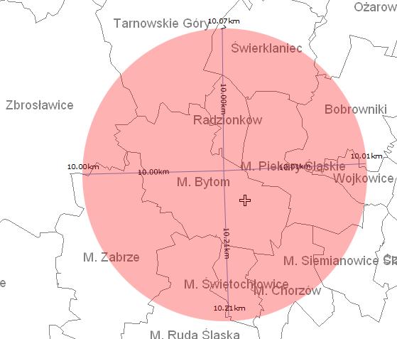 Otoczenie /catchment 10 km Zabrze 187 000 (90 000), Bytom 182 000 Piekary Śląskie 58