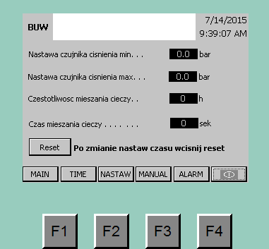 Alarmy potwierdzamy zaznaczając alarm i klikając w pole:.