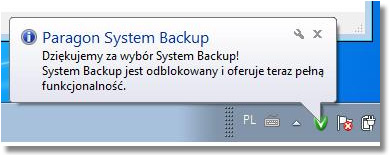 W każdej chwili możesz odblokować produkt System Backup korzystając z konsoli programu: 1. Kliknij odnośnik odblokuj kopię programu. 2.