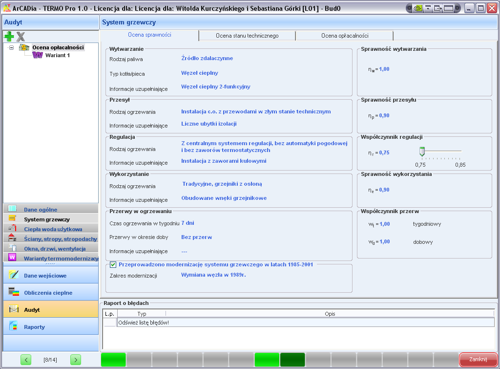 Praca z modułem Audyt 9.1 OPIS ELEMENTÓW MODUŁU AUDYT Rys 297. Przykładowe okno dialogowe w module audyt.