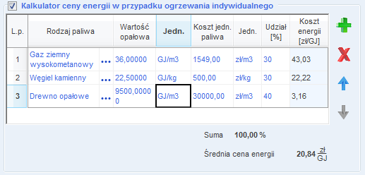 Praca z modułem Audyt 9.2.1.3.2 Koszty uzupełniające Rys 310. Pole do wprowadzania kosztów uzupełniających.