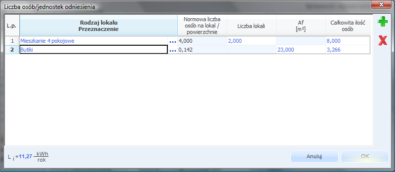 Certyfikat wpisać z projektu architektonicznego, dla budynków istniejących podać rzeczywistą ilość osób). Dodatkowo można skorzystać z podpowiedzi uruchamianej przyciskiem. Rys 427.