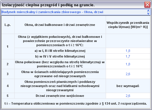 Opis obliczeń współczynnika przenikania ciepła U przegród Rys 29.