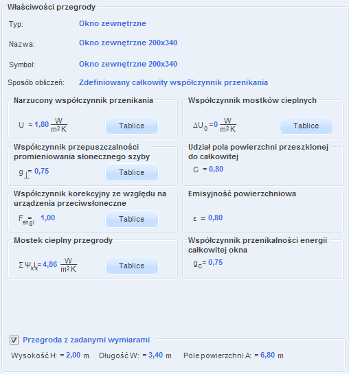 Opis obliczeń współczynnika przenikania ciepła U przegród SYMBOL pole służące do definiowania symbolu przegrody, który będzie później widoczny w drzewku definicji przegród i raportach, SPOSÓB