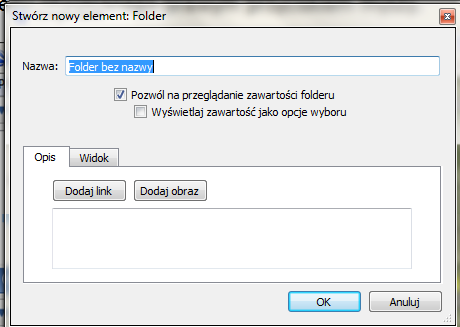 Następnie w części Miejsca w folderze Miejsca tymczasowe tworzy się nowy Folder, Dodając go z menu otwieranego prawym