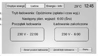 84 Wskaźniki i przyrządy Ładowanie rozpoczyna się bezpośrednio po podłączeniu pojazdu do gniazda elektrycznego. Ładowanie 3 144.