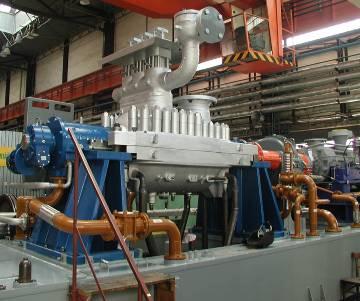 1.2 ELEKTROWNIA STAROBEŠEVO [UA] Ta wysokoobrotowa turbina przeciwprężna była wykonana do celów napędu pompy zasilającej jako część bloku nowego kotła.