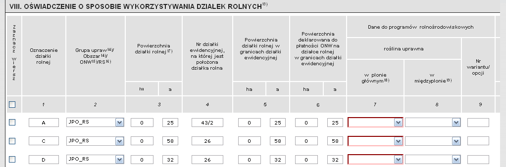 Ekran 43 brak wyrysowania działki rolnej w zakładce Mapy Uwaga Należy pamiętad zawsze o wprowadzeniu oznaczenia działki rolnej, którą zamierzamy wyrysowad.