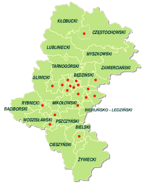 Skala przestrzenna - województwo śląskie użytkowanie terenu: przemysłowe, rolnicze,