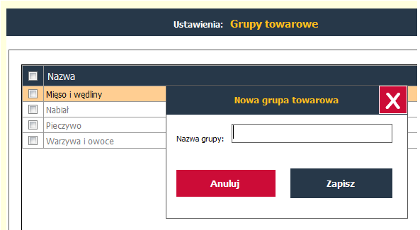 Jednostki miary W programie można zdefiniować dowolną ilość jednostek miary towarów, a przyciski Edytuj, Usuń, Dodaj, znajdujące się u dołu ekranu umożliwiają zmiany słownika jednostek miary.