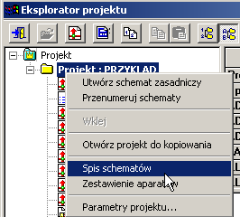 4.12. Zmiana numeru schematu, przesunięcie numeracji grupy schematów. Tworzenie spisu rysunków.63 4.12. Zapis do plików graficznych.