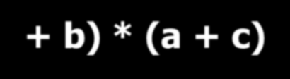 Aksjomaty według Huntingtona Aksjomaty Określenia 1. a + b {0,1} 1. a * b {0,1} Wynik sumy (iloczynu) należy do zbioru {0;1} 2. a + b = b + a 2. a * b = b * a Przemienność sumy (iloczynu) 3.