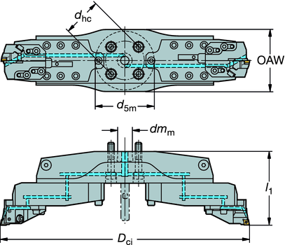 Obróbka zgrubna WYTACZANI Montaż adapterów nasadzanych wielkości P, Q i R 84 (6 ) CoroTurn 107 90 (0 ) CoroTurn 107 90 (0 ) CoroTurn 107 R820XL...SSYC R820XL...SCC R820XL.