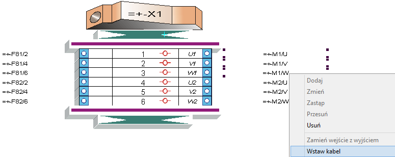 Pierwsze kroki SEE Electrical Expert Wersja V4R2 Najpierw zaznaczymy opcję, która spowoduje automatyczne wstawienie zacisku ochronnego. Wybieramy z menu: Opcje Parametry okablowania.