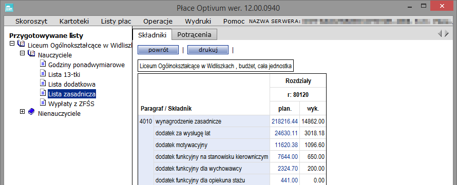 Płace Optivum. Jak wprowadzić do programu plan finansowy jednostki i kontrolować jego realizację?