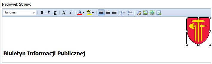 W module konfiguracja, należy w drzewie katalogów wybrać folder Informacje podstawowe. W folderze Informacje podstawowe, należy przejść do pola Nagłówek strony.