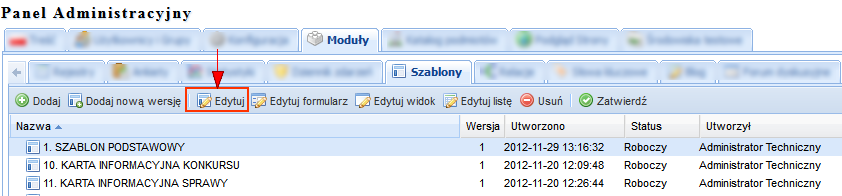 Uwaga: po stworzeniu nowej wersji szablonu, wszystkie artykuły z dotychczasową wersją szablonu pozostaną w niezmienionej postaci tzn. powiązane będą z poprzednią wersją szablonu. 9.3.