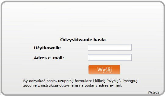 Użytkownicy, którzy posiadają konto w systemie będą mogli logować się do systemu przy pomocy loginu i hasła lub loginu i certyfikatu.