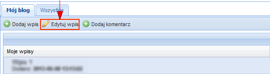 Dodaj wpis narzędzie umożliwia użytkownikowi dodanie nowej pozycji, użycie powoduje pojawienie się okna Dodaj wpis, gdzie znajdują się następujące pola i przyciski: Tytuł pole, w którym należy