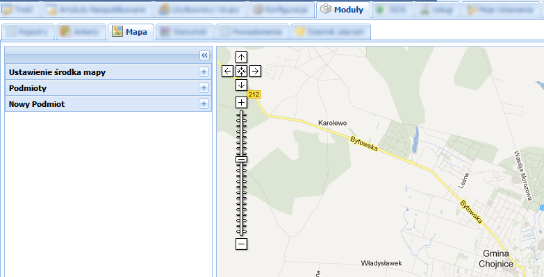 23. Moduł mapa Moduł Mapa występuje oddzielnie, dla każdego podmiotu.
