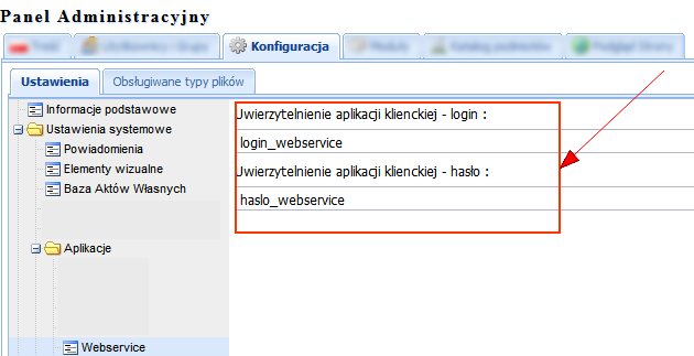 Uwaga: pod adresem* http://adres_stronyglownejportalu/webservice/soap.wsdl?